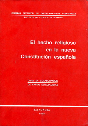 El hecho religioso en la nueva Constitución Española. 9788400044367