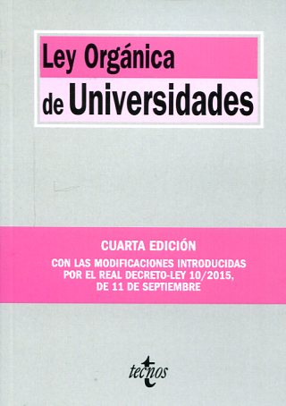 Ley Orgánica de Universidades. 9788430968220