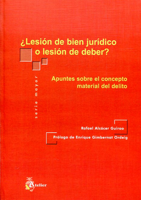 ¿Lesión de bien jurídico o lesión de deber?. 9788495458810