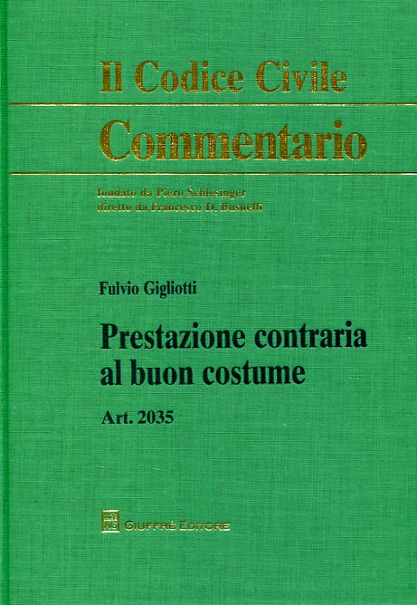 Prestazione contraria al buon costume. 9788814204944