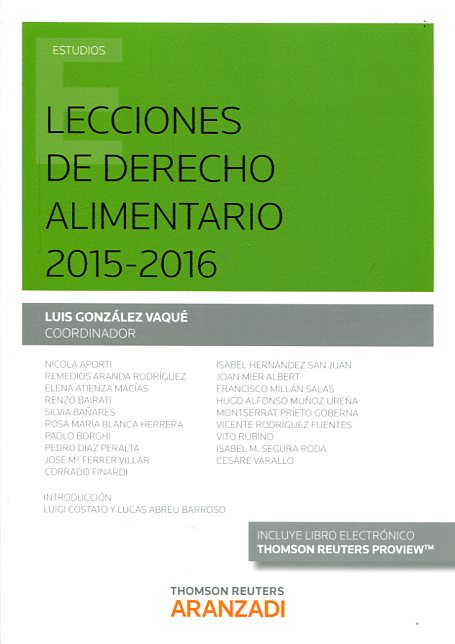 Lecciones de Derecho alimentario 2015-2016
