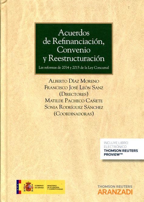 Acuerdos de refinanciación, convenio y reestructuración. 9788490989586