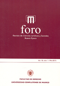 Foro. Revista de Ciencias Jurídicas y Sociales. Nueva Época; Vol. 18. Núm 1 / 2015