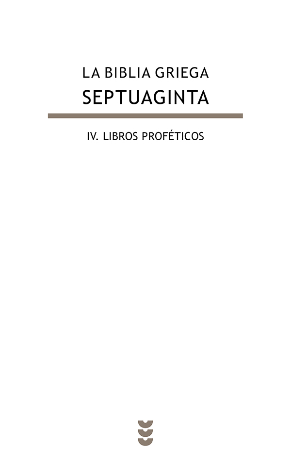 La Biblia griega Septuaginta. 9788430119158