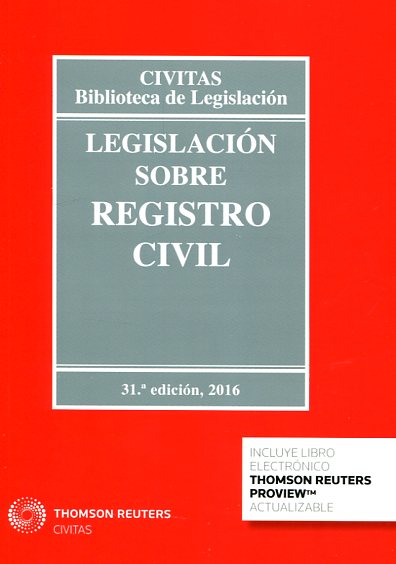 Legislación sobre registro civil. 9788447047147
