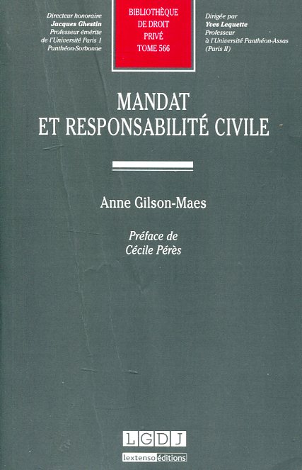 Mandat et responsabilité civile. 9782275050003