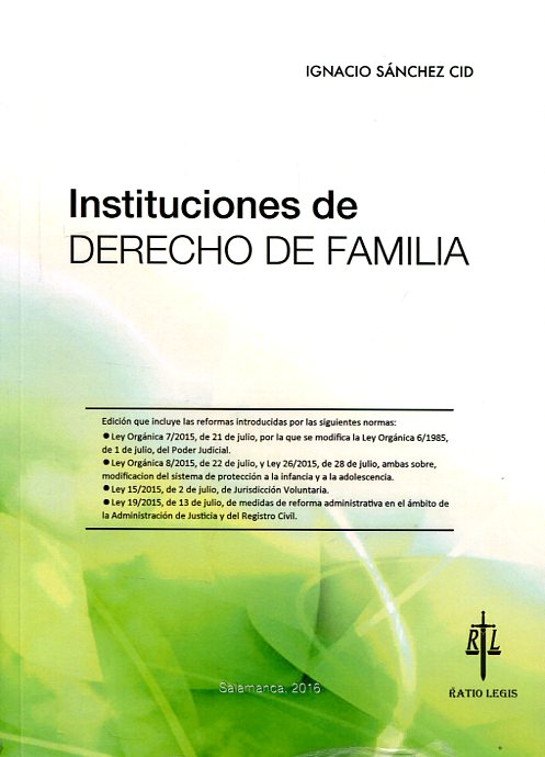Instituciones de Derecho de familia