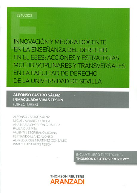Innovación y mejora docente en la enseñanza del derecho en el EEES. 9788490994993