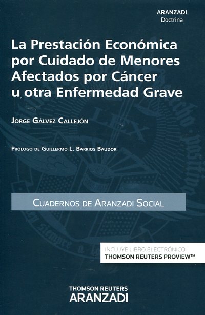 La prestación económica por cuidado de menores afectados por cáncer u otra enfermedad grave. 9788498989977