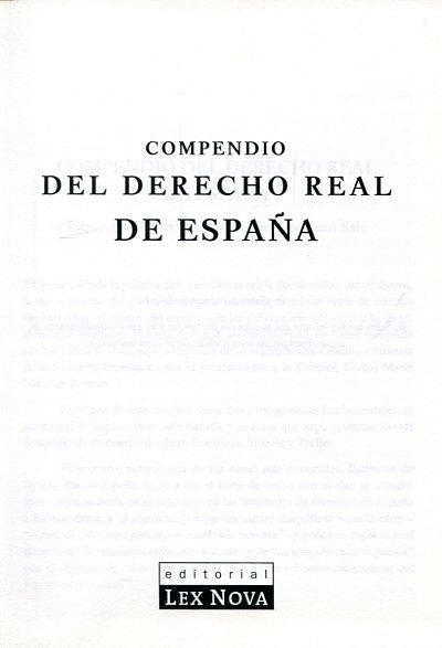 Compendio del Derecho real de España. 9788484067702