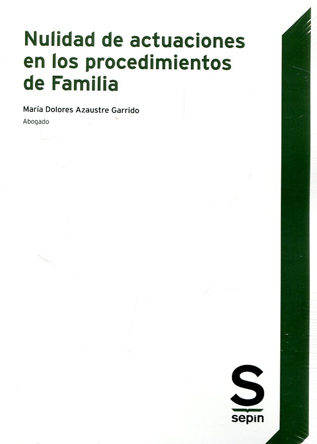 Nulidad de actuaciones en los procedimientos de familia. 9788417009571