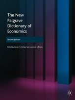 The New Palgrave Dictionary of Economics. 9780333786765