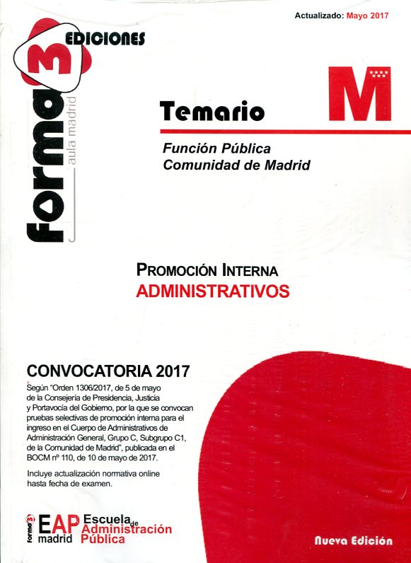 Temario Función Pública Comunidad de Madrid. 9788492771394