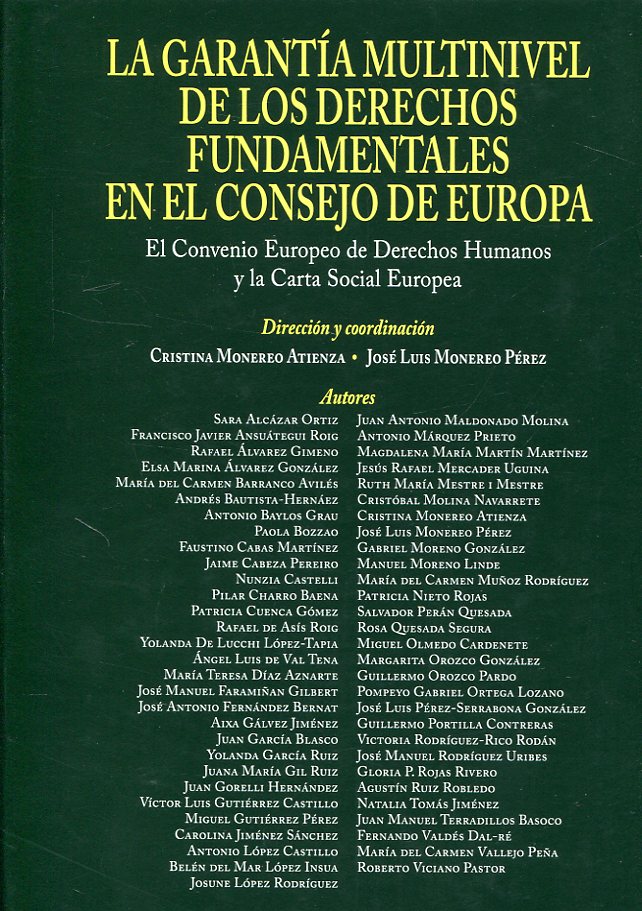 La garantía multinivel de los Derechos fundamentales en el Consejo de Europa. 9788490454527