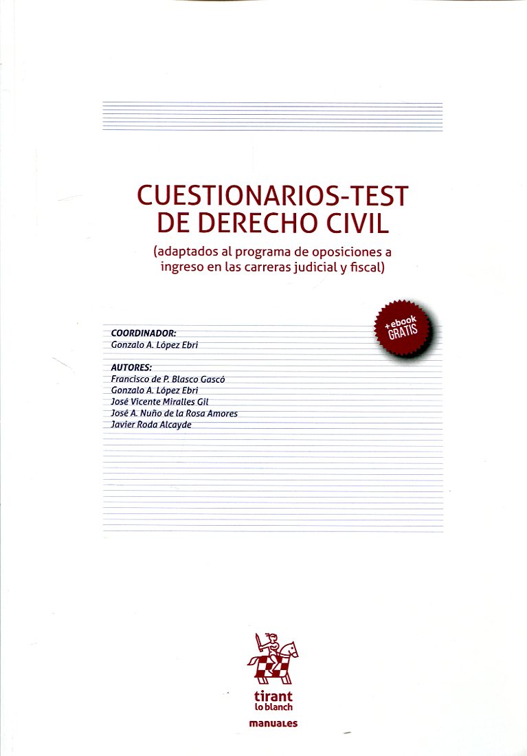 Cuestionarios-test de Derecho civil. 9788491691631