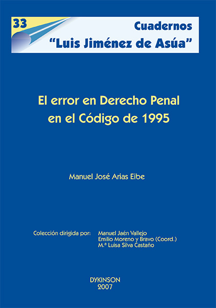 El error en Derecho penal en el Código de 1995. 9788498490558