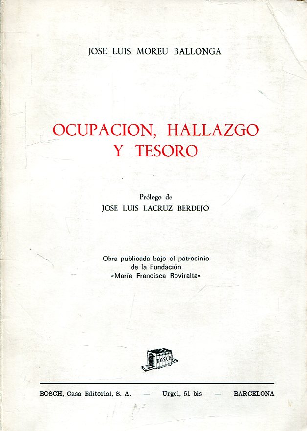 Ocupación, hallazgo y tesoro. 9788471628107