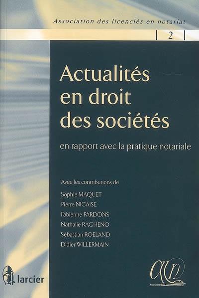 Actualités en Droit des Sociétés