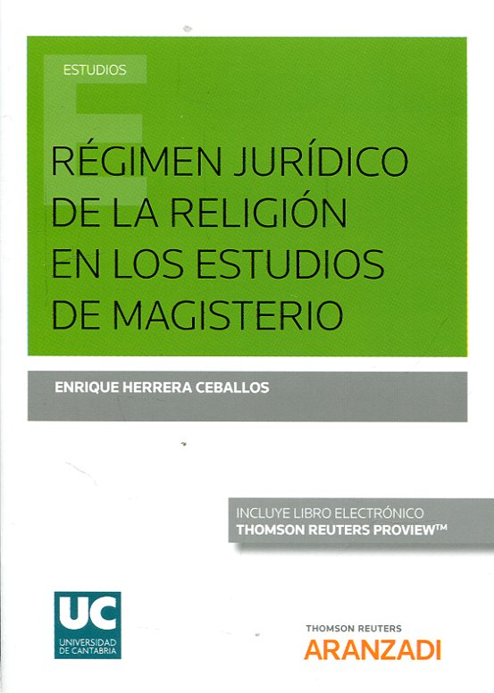 Régimen jurídico de la religión en los estudios de Magisterio. 9788491970163