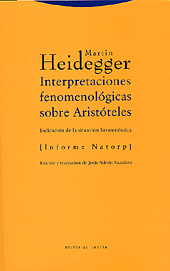 Interpretaciones fenomenológicas sobre Aristóteles  . 9788481645521