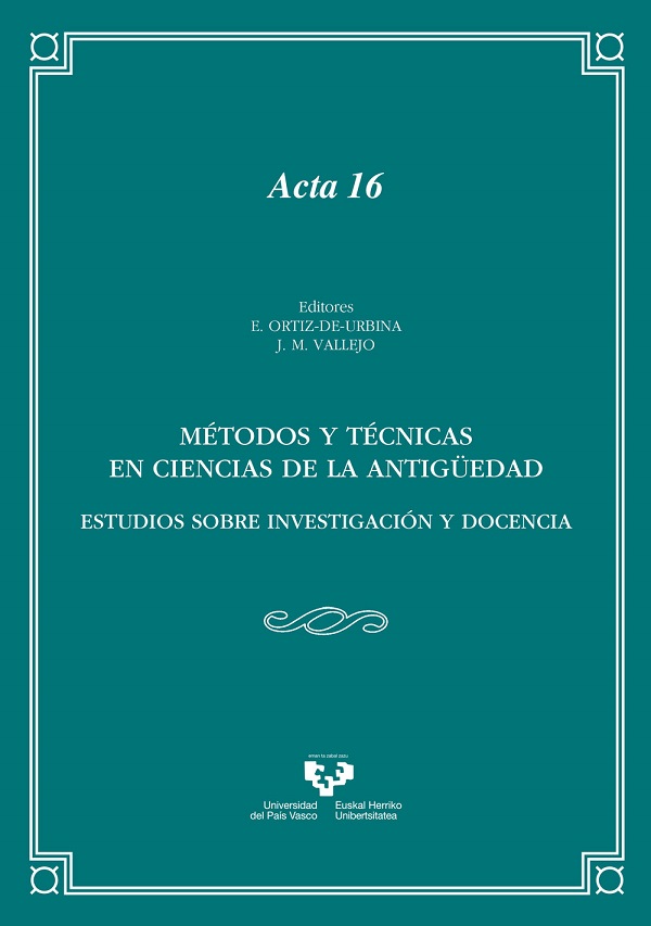 Métodos y técnicas en Ciencias de la Antigüedad. 9788490828816