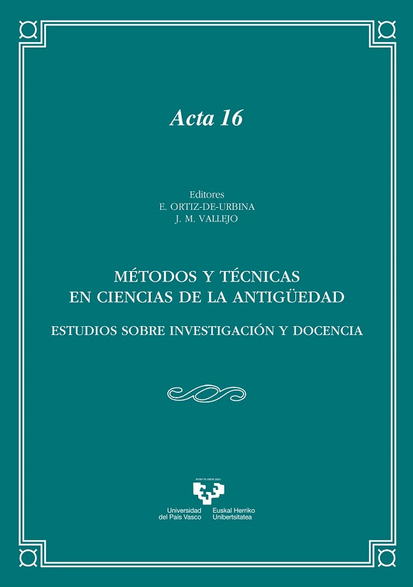 Métodos y técnicas en Ciencias de la Antigüedad. 9788490828816