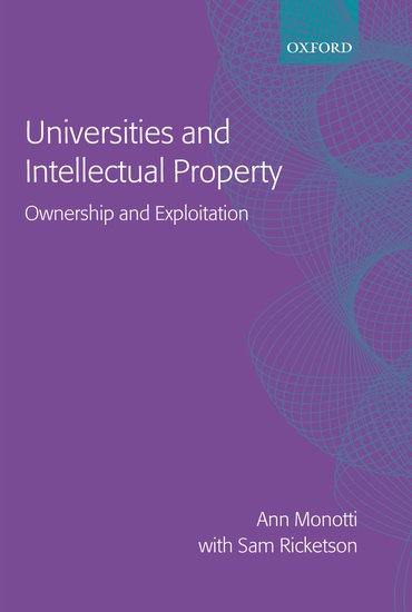 Universities and intellectual property. 9780198265948