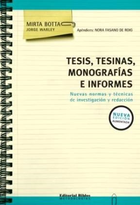 Tesis, tesinas, monografías e informes