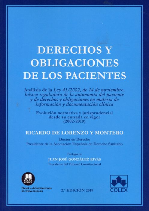 Derechos y obligaciones de los pacientes. 9788417135188