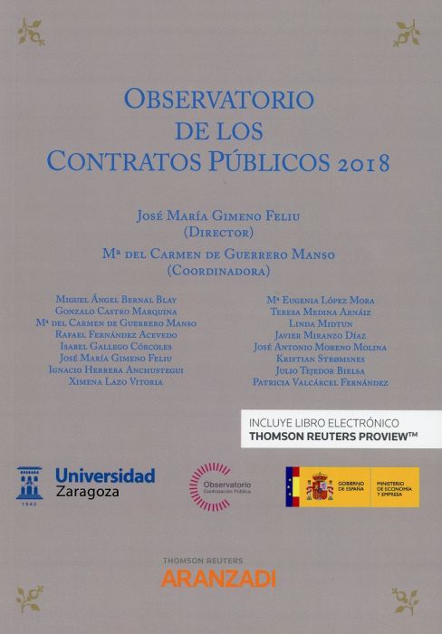 Observatorio de los Contratos Públicos 2018. 9788413099439