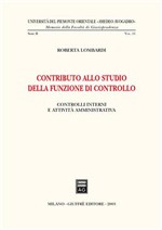 Contributo allo studio della funzione di controllo. 9788814107412