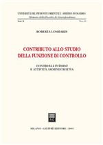 Contributo allo studio della funzione di controllo