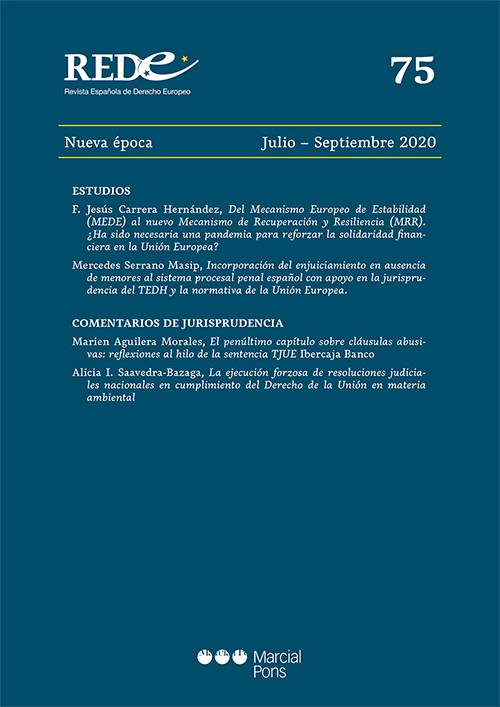 Revista Española de Derecho Europeo, Nº 75, Nueva época Julio-Septiembre 2020