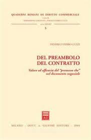 Del preambolo del contratto. 9788814114175