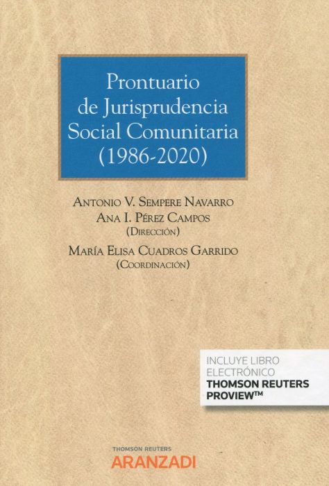 Prontuario de Jurisprudencia Social Comunitaria (1986-2020). 9788413455204