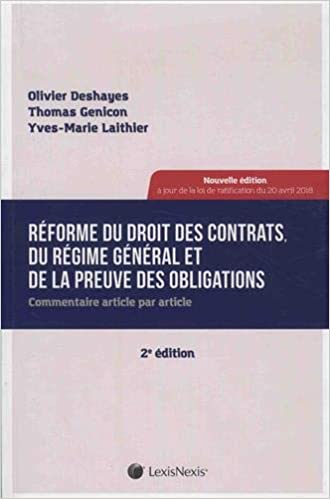 Réforme du droit des contrats, du régime général et de la preuve des obligations