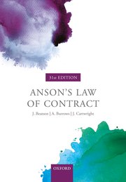Anson's law of contract. 9780198829973