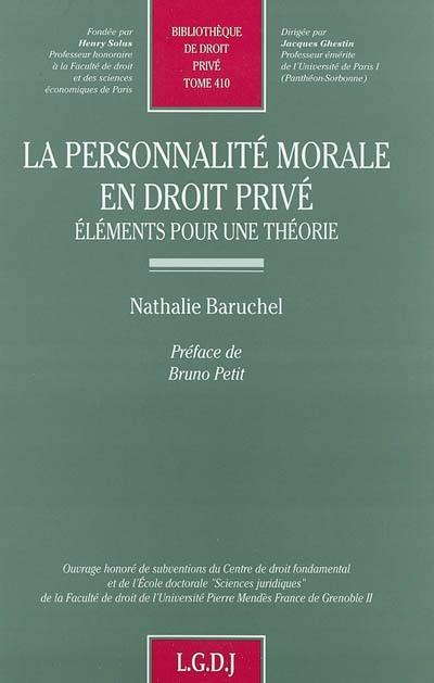La personnalité morale en Droit Privé. 9782275024448
