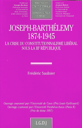 Joseph Barthélemy 1874-1945. 9782275022697
