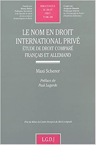 Le nom en Droit international privé