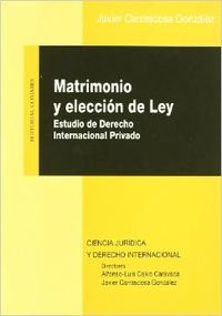 Matrimonio y elección de ley. 9788484440819