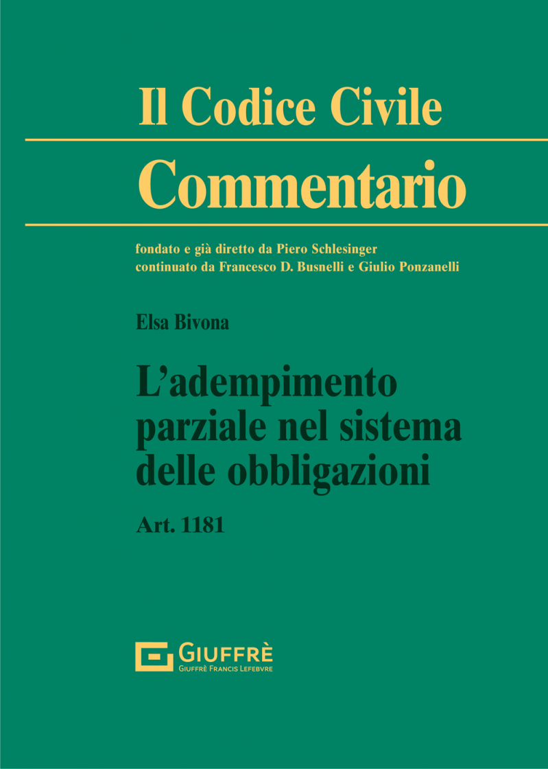 L'adempimento parziale nel sistema delle obbligazioni