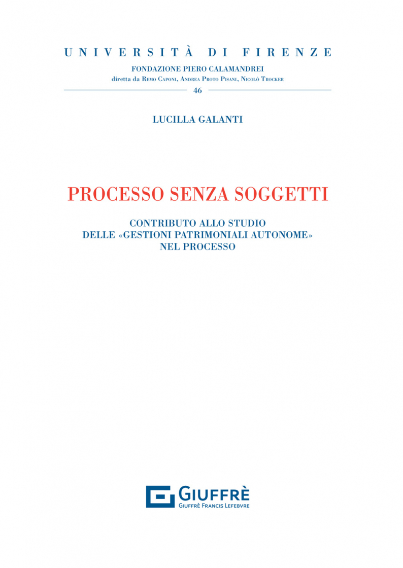 Processo senza soggetti. 9788828837343