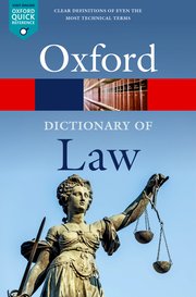 A Dictionary of Law. 9780192897497