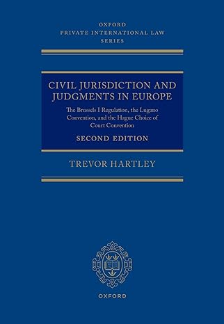 Civil jurisdiction and judgments in Europe. 9780198879749