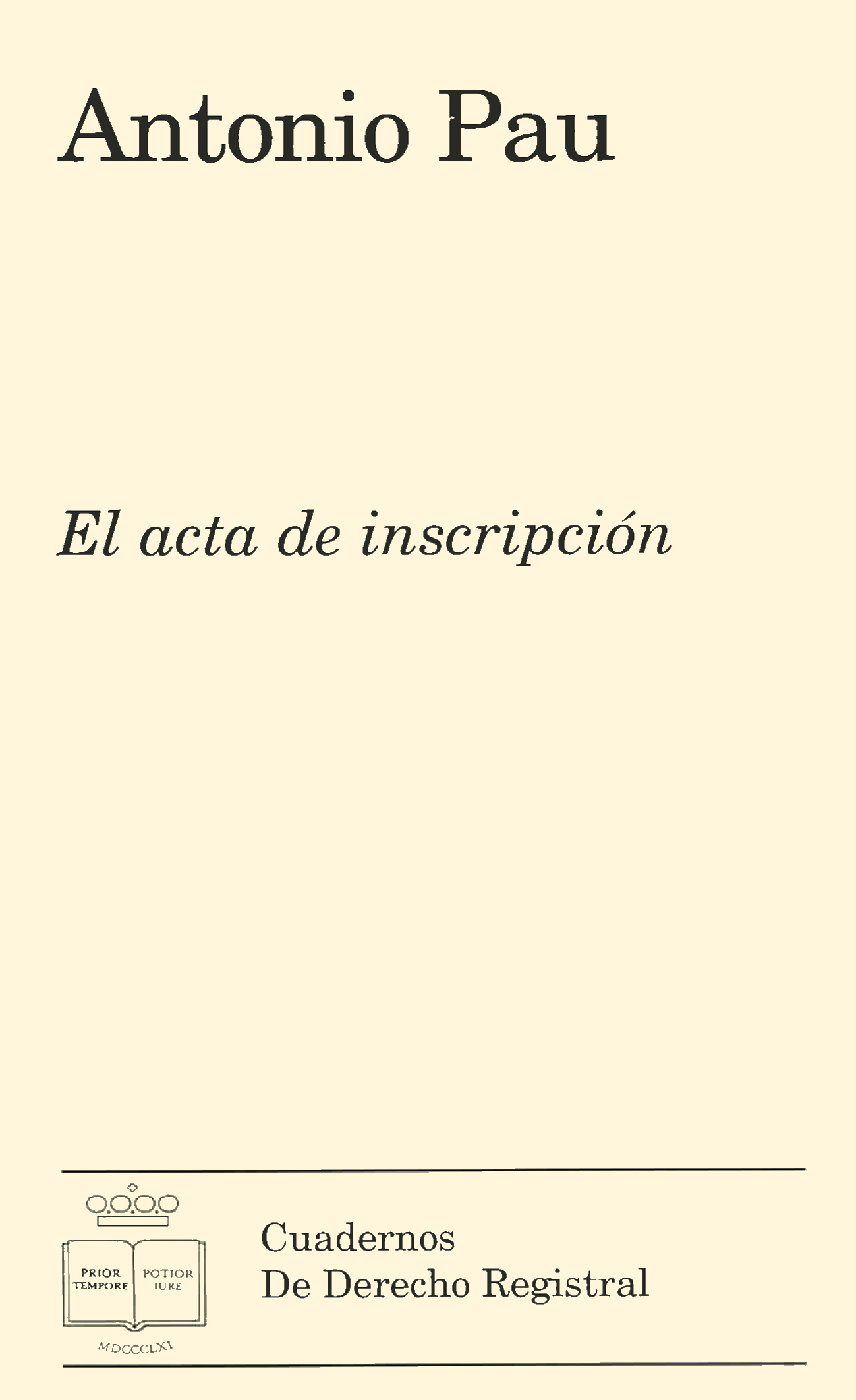 El acta de inscripción. 9788496347472