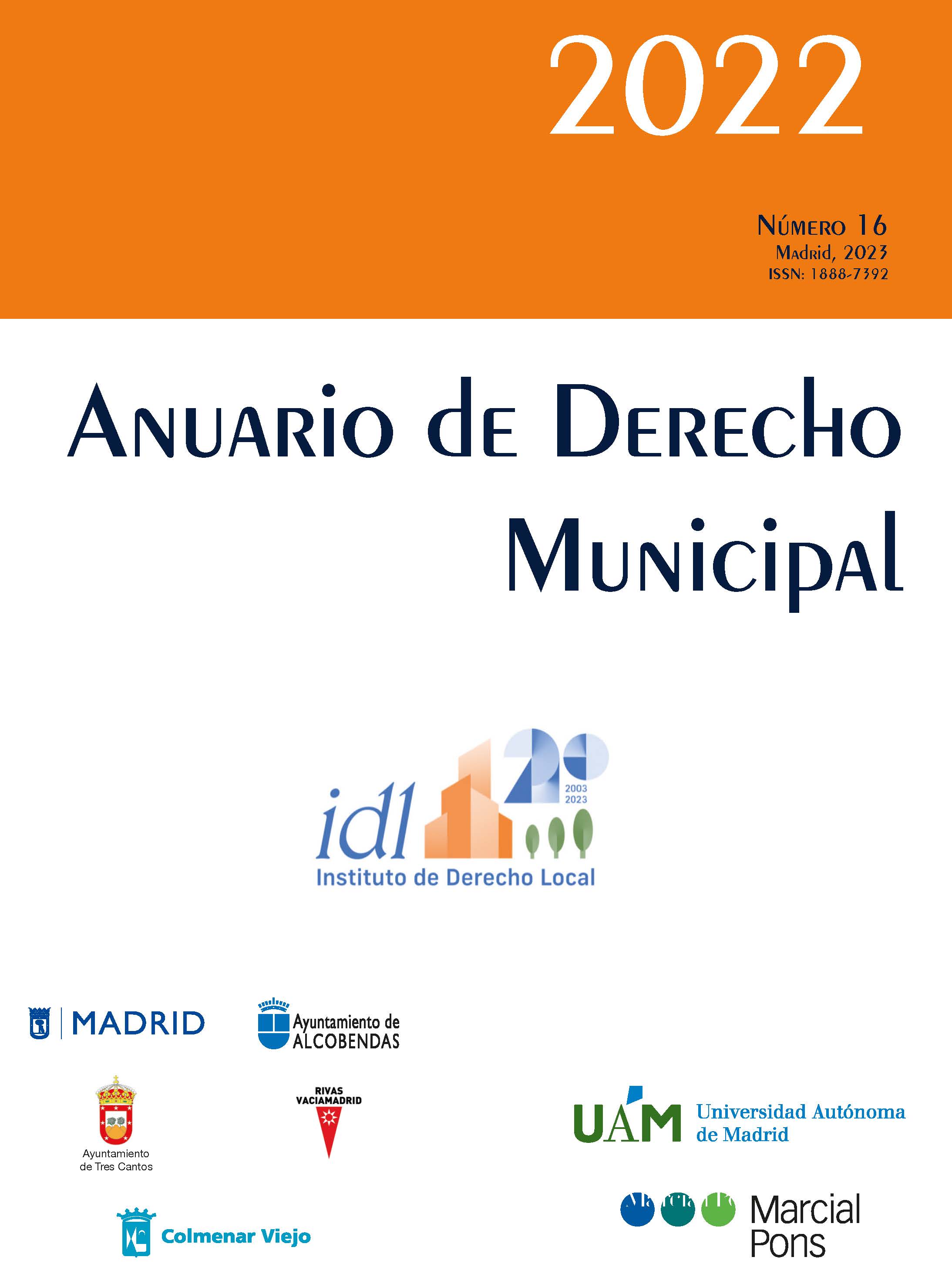 Anuario de Derecho Municipal, Nº 16, año 2022