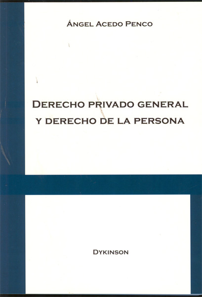 Derecho privado general y derecho de la persona. 9788497724838