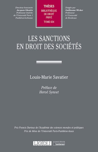 Les sanctions en droit des sociétés. 9782275118031