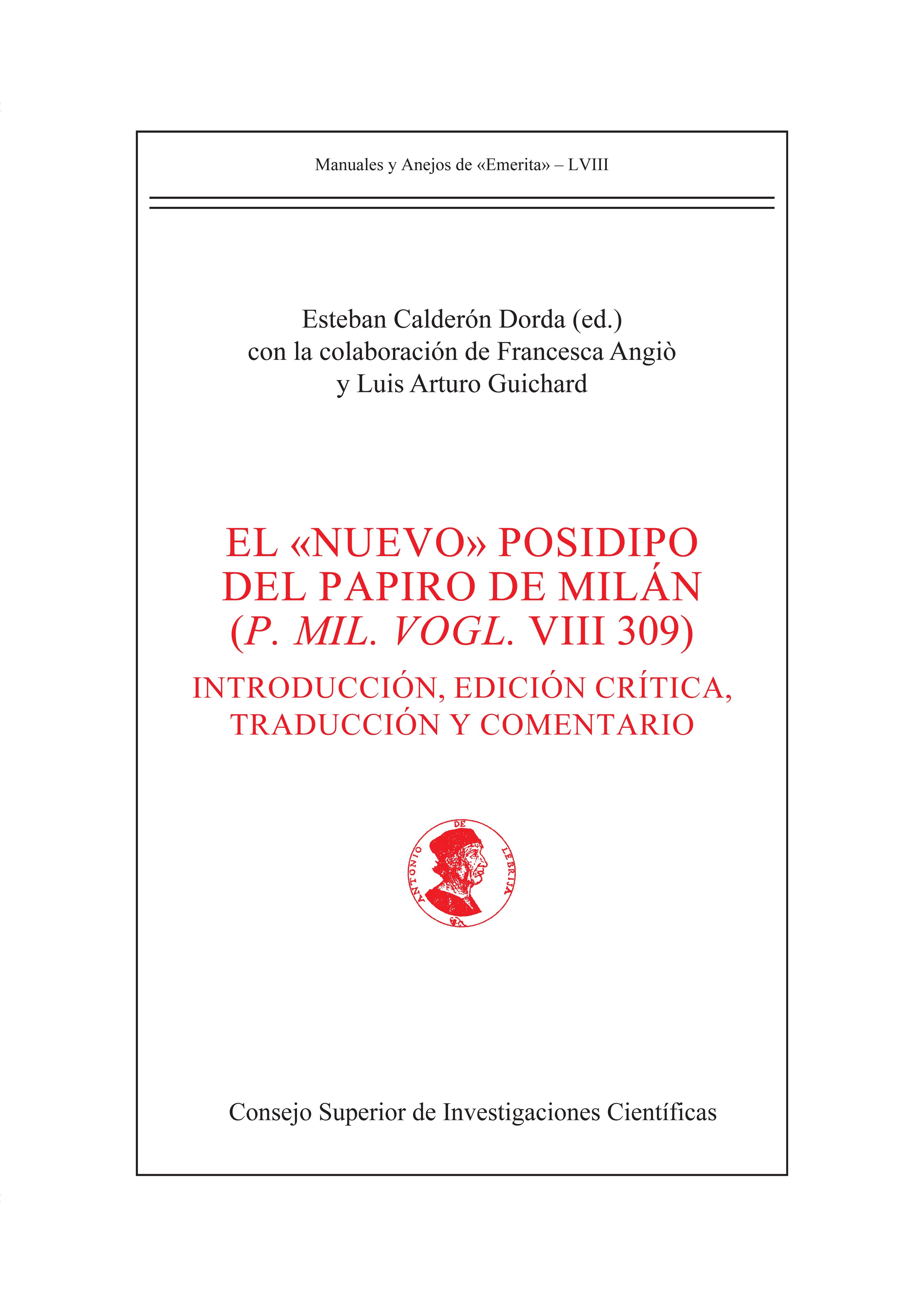 El 'nuevo' Posidipo del papiro de Milán (P. Mil. Vogl. VIII 309) 